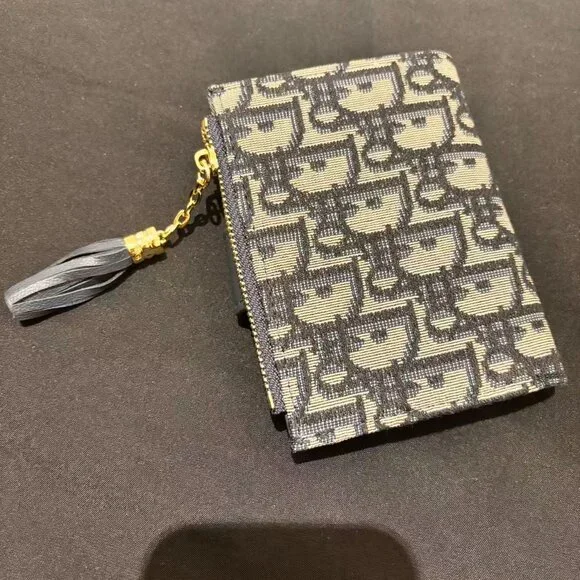 Dior Navy and Cream Signature Canvas Wallet - Picture 4 of 4